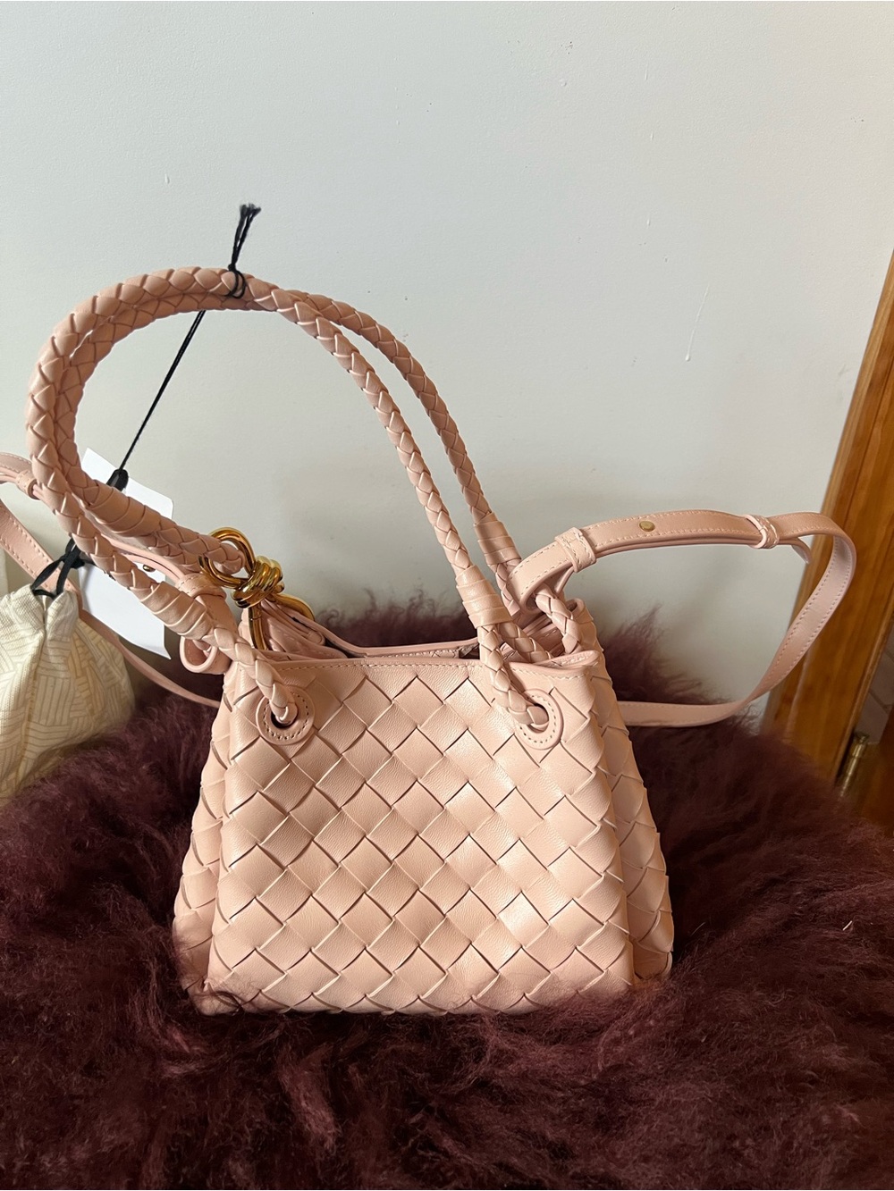 BOTTEGA VENETA Parachute Small $4500 pink Shoulder Bag New with tags